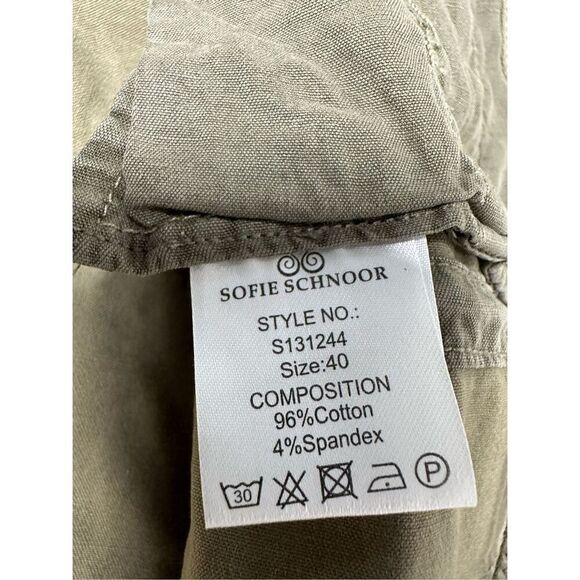 NWT Sofie Schnoor Women’s Green Cotton Parka Métal Stars Trim Sz 40 EU/ 4 US - Picture 15 of 16